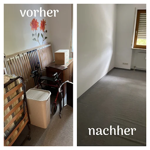Vorher-Nachher: Zimmer nach Pflegefall